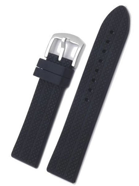 Black Silicone Rubber with Diamond Pattern 5mm Thick, Flat Buckle #RUB-3
