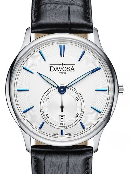 Davosa Flatline Quartz Watch with a 60 Second Sub-Dial and a White Dial #16248315