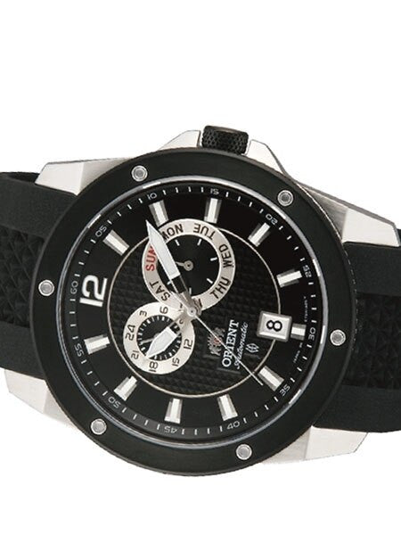 Scratch and Dent - Orient Elite 21-Jewel Automatic Sport Watch with Sapphire Crystal, 24-Hour Sub-Dial #ET0H001B