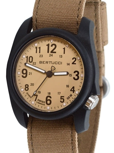 Bertucci DX3 Canvas Polycarbonate Unibody Watch, Sahara Comfort Band, Patrol Khakiâ¢ Dial - 11092