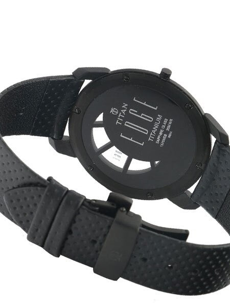 Titan Edge Dress Watch with Black PVD Titanium Case, Precision Quartz Movement and Sapphire Crystal #1576NL02
