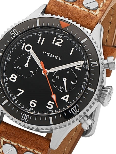 HEMEL 24 Automatic Chronograph Watch with 60-Minute Ceramic Bezel and Sapphire Crystal #HFT20-NE1