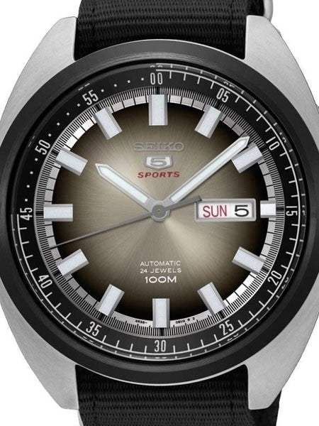 Seiko Sports 5 Automatic 24-Jewel Watch with a 44mm Turtle-Style Case #SRPB23K1