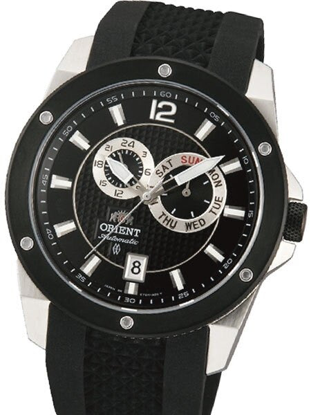 Scratch and Dent - Orient Elite 21-Jewel Automatic Sport Watch with Sapphire Crystal, 24-Hour Sub-Dial #ET0H001B