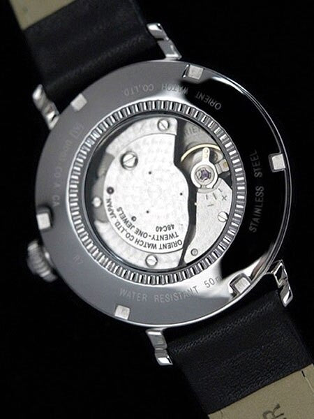 Orient Monarch Hand Winding Watch with White Dial and Power Reserve Indicator #DD03003Y