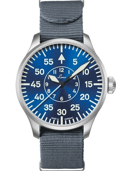 Laco 42mm Aachen Blaue Stunde Automatic Pilot Watch with Sapphire Crystal #862101
