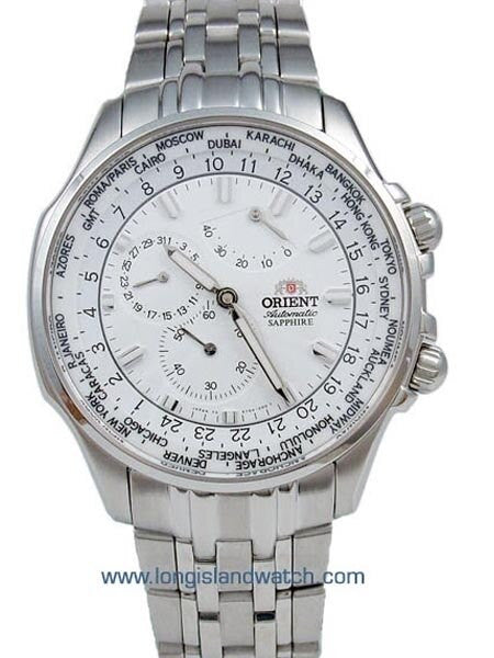Orient Sightseer 23-Jewel Automatic White World Time Watch with Sapphire Crystal #CEY04001W