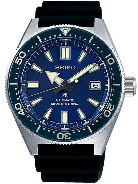 Scratch and Dent - Seiko Prospex Automatic Dive Watch with Blue Dial and Soft Rubber Strap #SBDC053 2