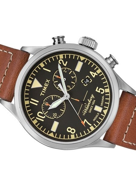 Timex 42mm Waterbury Quartz Chronograph with Black Dial and INDIGLO Night-Light #TW2P84300VQ