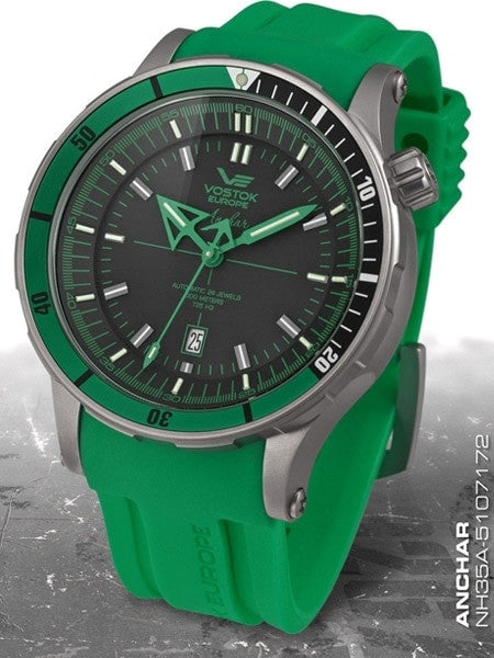 Vostok-Europe Anchar Mens Automatic Dive Watch with Tritium Tube Illumination #5107172