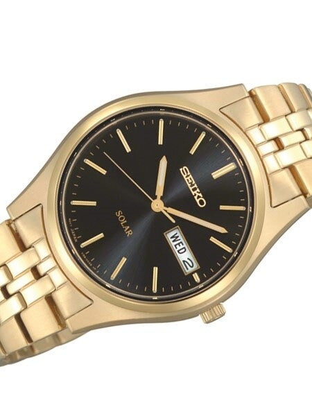 Seiko Core Series Solar Watch with 37mm Goldtone Case and Bracelet #SNE044
