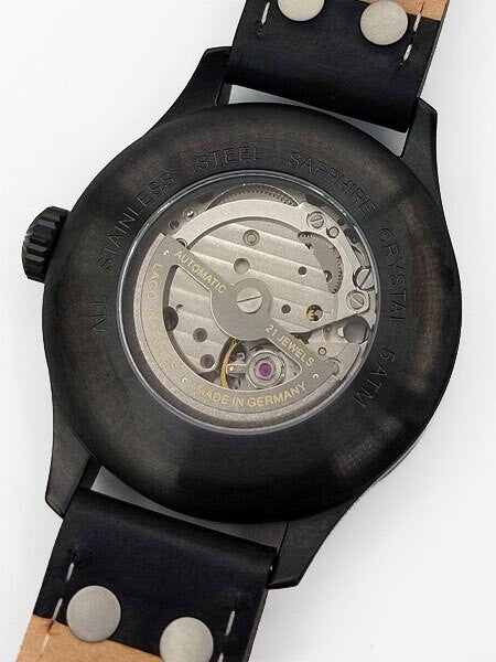 Laco Altenburg Type A Dial Miyota Automatic Watch, Black Ion Case #861759