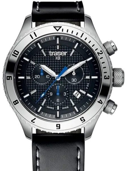 Traser Master Prestige Chronograph Watch with Sapphire Crystal, 12-Hour Totalizer #106974