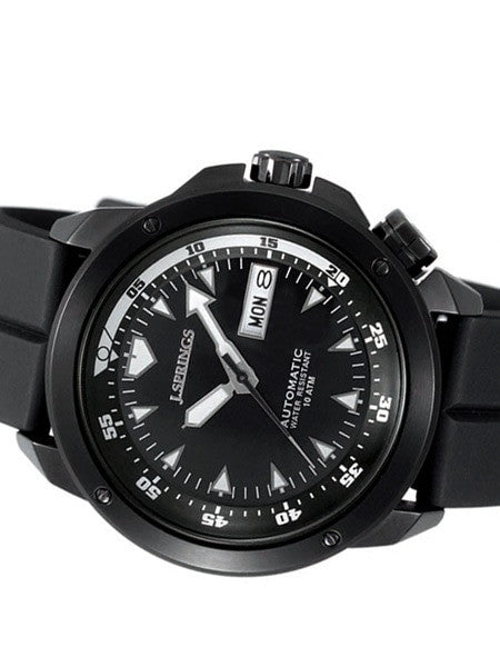 J. Springs Automatic 21-Jewel Sport Watch with Day and Date, Black Dial #BEB054