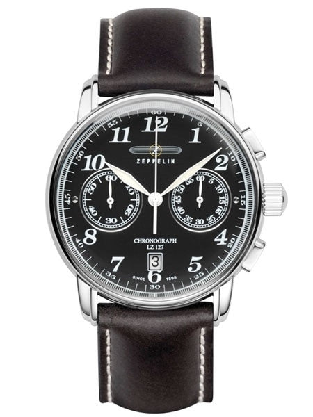 Graf Zeppelin LZ 127 Quartz Chronograph Watch with Black Dial #7678-2