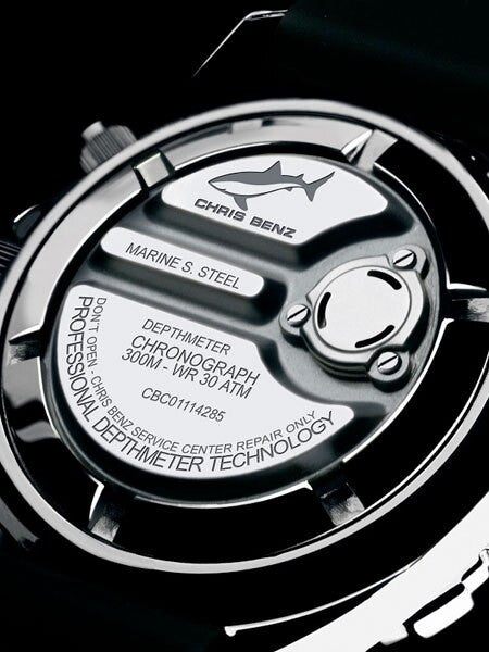 Chris Benz Professional Depthmeter, 300 Meter Dive Watch with Chronograph #CB-C300-O-KBS