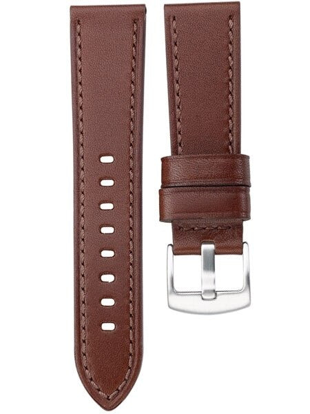 Horween Panerai-Style, Brown Calfskin Leather with Stainless Steel Buckle #INS-HORPAN02
