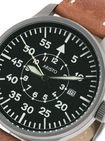 Aristo 3H80 42mm Quartz Pilot's Watch with Sandblasted Case