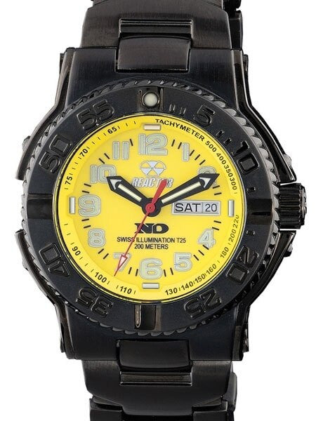 Reactor Trident 200 Meter Dive Watch with Never Dark Illumination, Black SS Case #59507