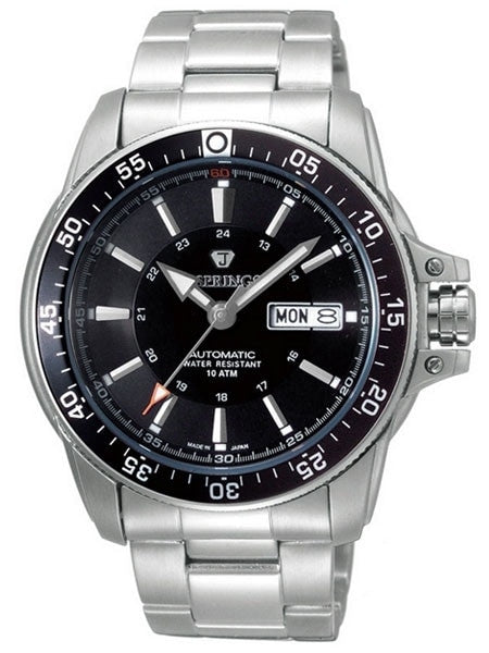 J. Springs Automatic 21-Jewel Sport Watch with Day and Date, Black Dial #BEB059