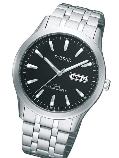 Pulsar Quartz Watch with 38mm Case, Black Dial #PXN159XX