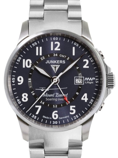 Junkers Mountain Wave Project 40mm Quartz GMT Dual Time Watch #6844M-3