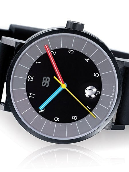 SB Swiss Quartz Watch with a 42mm Black Ion SS Case and a Sapphire Crystal #SB14.1-B