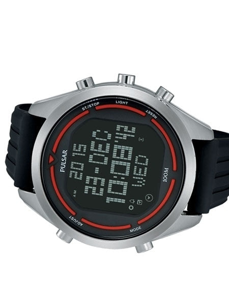 Pulsar Digital Quartz Watch with Countdown Timer, World Time, Alarm, and Stopwatch #PQ2045