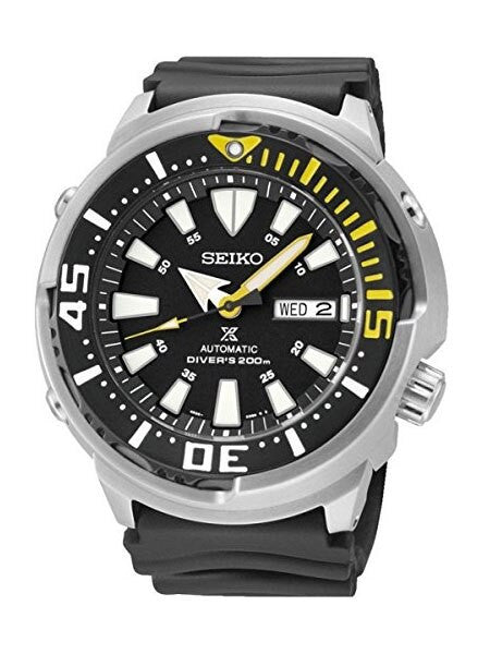 Seiko Prospex 24-Jewel Automatic Black Dial Dive Watch with Case Shroud #SRP639