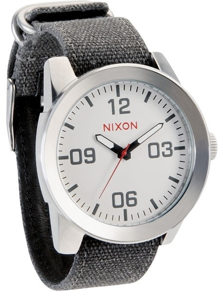 Nixon Corporal Quartz Watch with 48mm Stainless Steel Case and Crisp White Dial #A243-100