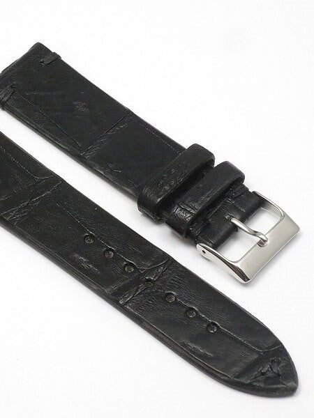 Handmade Italian Vintage Style Black Crocodile with Hand-Stitching #ML-900-VIN01
