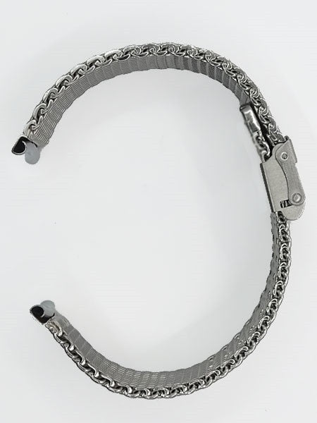 Vollmer Polished Mesh Bracelet for Orient Bambino Watches, Easy Adjust Push Buckle #13081H4C (21mm)