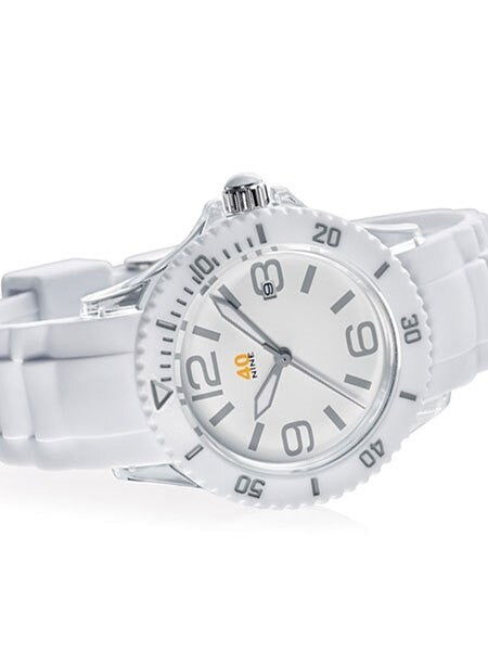 40Nine Clear Plastic 46mm Case with White Silicone Rubber Strap #40NINE02-ALLWHITE