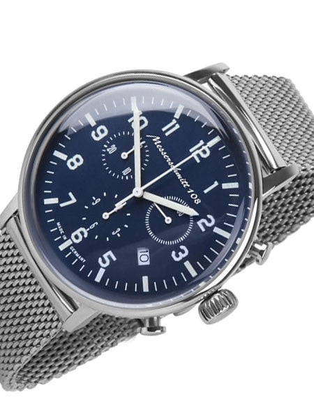 Messerschmitt Bauhaus Swiss Quartz Chronograph Watch on Mesh Bracelet #ME108-80M