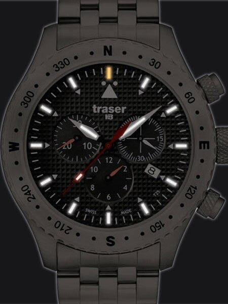 Traser Jungmann Aviator Chronograph Watch with Sapphire Crystal, 12-hour Totalizer #100369