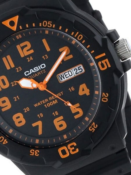 Casio Black Resin Quartz Analog Diver-Style Watch with Rotating Bezel #MRW-200H-4B
