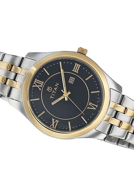 Titan Two-tone Regalia Dress Watch with Precision Quartz Movement and Matching Bracelet #9382BM02