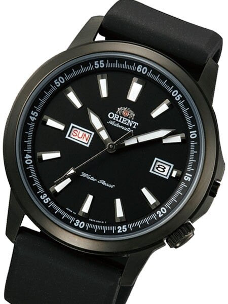 Orient 42mm Black PVD Stingray Day and Date Automatic Watch with Black Dial #EM7K003B