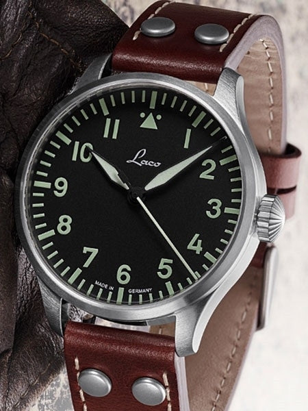 Laco 42mm Augsburg Type A Dial Automatic Pilot Watch, New Sapphire Crystal #861688