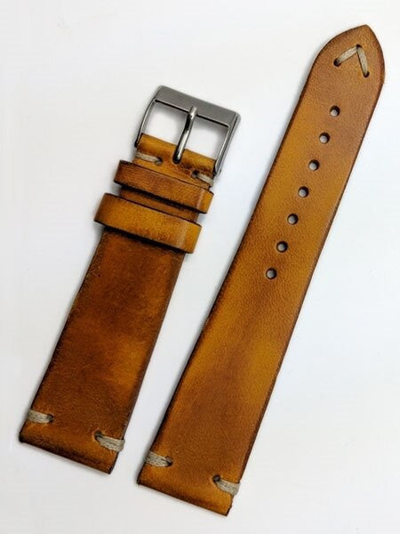 Toscana Vintage Style Napoli Italian Leather Strap with Minimal Stitching #GR-069VI85