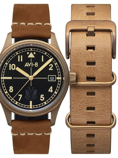 AVI-8 Flyboy Eagle Squadron Bronze Pilot Watch with an Automatic Movement, AR Sapphire Crystal  #AV-4071-01