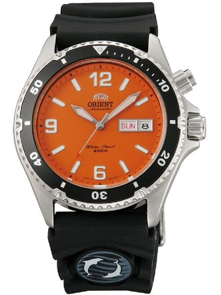 Orient Orange Automatic Dive Watch with Rubber Strap #CEM65004M