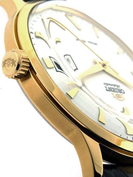 Orient Automatic Dress Watch with White Dial, Gold tone Case #ER24003W