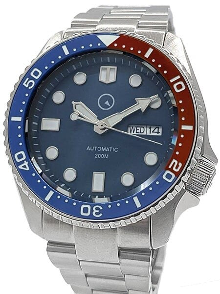 Islander Automatic Dive Watch with Solid-Link Bracelet, AR Sapphire Crystal, and Luminous Ceramic Bezel Insert #ISL-03