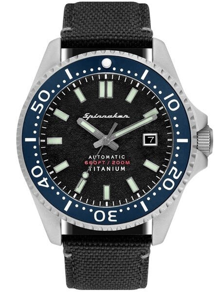Spinnaker Tesei Titanium Automatic 200 Meter Dive Watch With Black Dial SP-5061-01