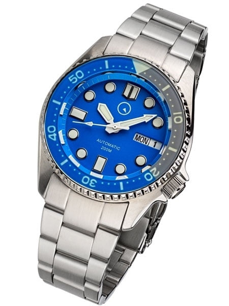 Islander 38mm Automatic Dive Watch with Solid-Link Bracelet, AR Sapphire Crystal, and Luminous Sapphire Bezel Insert #ISL-24