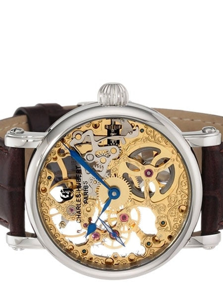 Charles Hubert Premium Collection Skeleton Mechanical Hand Wind Watch #3887-A