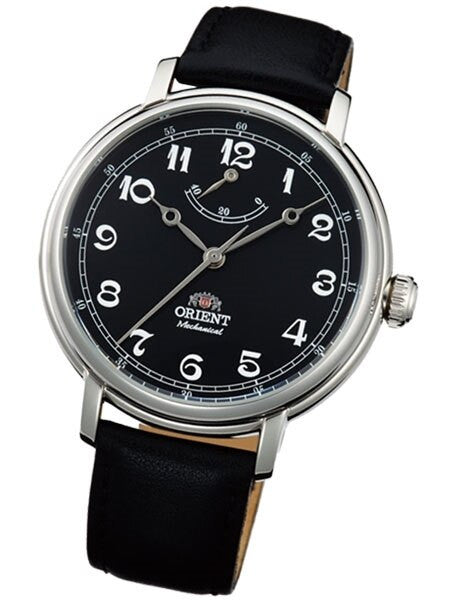 Orient Monarch Manual Winding Watch with black Dial, Stainless