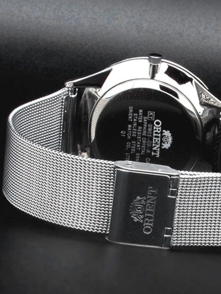 Orient Palmer Quartz Dress Watch with Sapphire Crystal and Mesh Bracelet #GW03005W