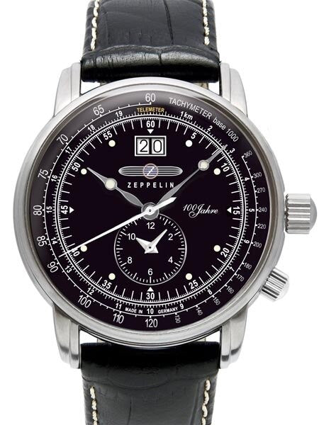 Graf Zeppelin German Made, Big Date, Dual Time Watch with Two Crowns. #7640-2
